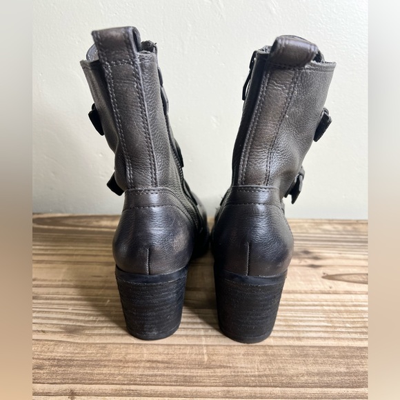 Vince Camuto Dassia Boot Buckles Grey Heeled 6 Leather 36 - Picture 4 of 10